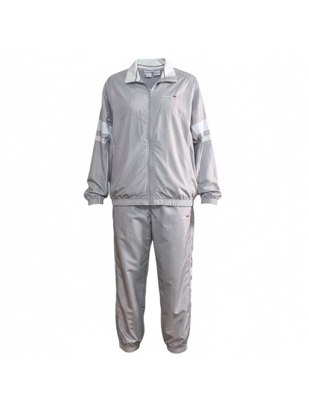 Vintage 2001 Reebok Tracksuit Teflon Full Zip Men’s Large Stone Gray and White